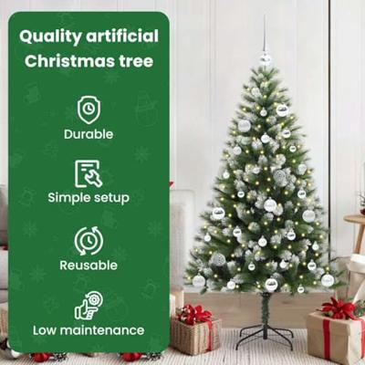 VidaXL Kunstmatige scharnierkerstboom met bedekte sneeuw 150 cm VidaXL Kunstmatige scharnierkerstboom met bedekte sneeuw 150 cm
