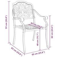 Tuinstoelen 2 st gietaluminium groen - thumbnail