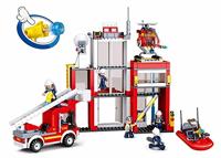 Sluban Fire Station bouwstenen set - thumbnail