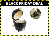909 Outdoor Kamado BBQ - 15 inch Keramische barbecue - 33 cm grillrooster - Zwart - thumbnail