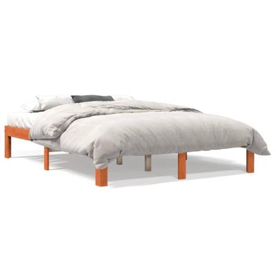 Bed met matras massief grenenhout wasbruin 140x190 cm Bed met matras massief grenenhout wasbruin 140x190 cm