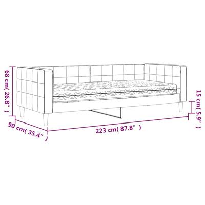 Slaapbank met matras 80x200 cm fluweel donkergrijs