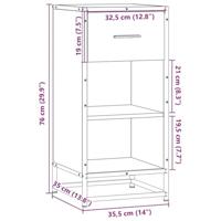 Dressoir 35,5x35x76 cm bewerkt hout en metaal sonoma eikenkleur - thumbnail