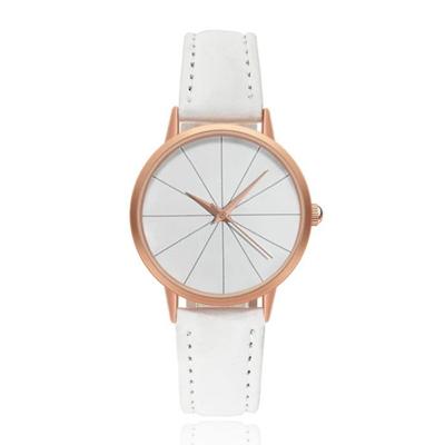 Dameshorloge van LGT JWLS met Witte Lederen Band en Rose Behuizing Dameshorloge van LGT JWLS met Witte Lederen Band en Rose Behuizing