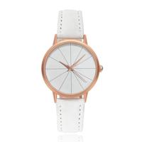 Dameshorloge van LGT JWLS met Witte Lederen Band en Rose Behuizing - thumbnail