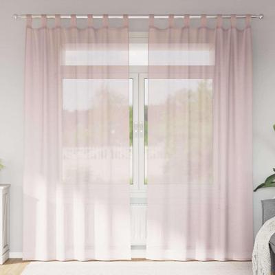 Gordijnen voile met lussen 2 st 140x245 cm lichtroze