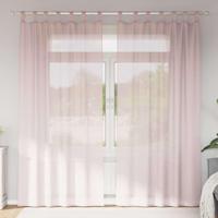 Gordijnen voile met lussen 2 st 140x245 cm lichtroze - thumbnail