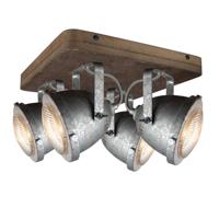 Freelight Spot Woody 4 lichts zink-hout - thumbnail