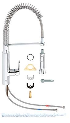 Grohe K7 Keukenkraan Medium Met Professionele Handdouche Auto Met Omschakeling Douchestraal Naar Mousseur Chroom - thumbnail