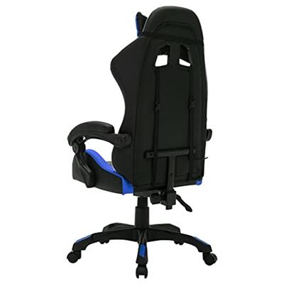 Racestoel met RGB LED-verlichting kunstleer blauw en zwart - thumbnail