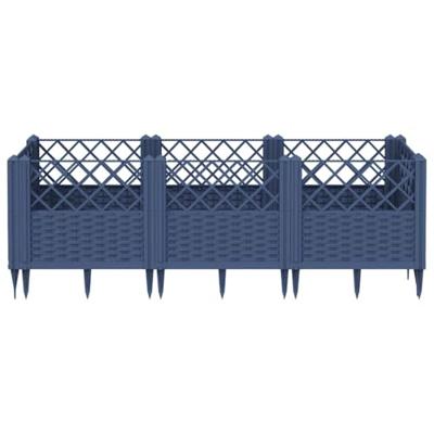 Plantenbak met pinnen 123,5x43,5x43,5 cm polypropeen grijs Plantenbak met pinnen 123,5x43,5x43,5 cm polypropeen grijs