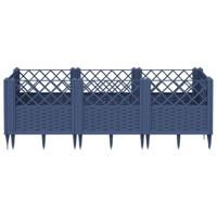 Plantenbak met pinnen 123,5x43,5x43,5 cm polypropeen grijs - thumbnail