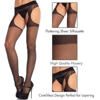Leg Avenue - Dunne Panty Met Garterbelt En Open Achterzijde - thumbnail