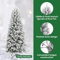 VidaXL Kunstkerstboom wit 240 cm pvc en plastic en staal en pe - thumbnail