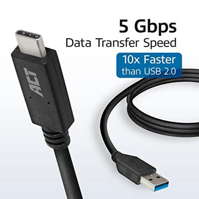 ACT AC7416 USB-A/USB-C Aansluitkabel | USB 3.2 Gen1 | USB-A male - USB-C male | 5Gbps | 1 meter