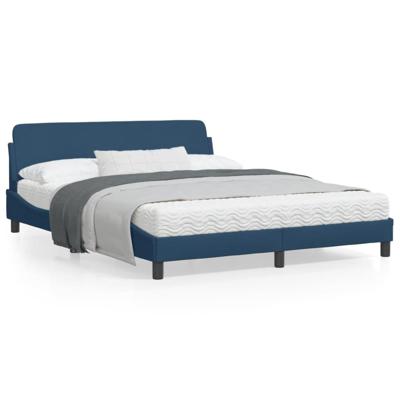 Bedframe met hoofdeinde zonder matras 160x200 cm stof blauw
