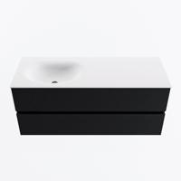 MONDIAZ VICA 120cm badmeubel onderkast Urban 2 lades. Wastafel MOON links 1 kraangat, kleur Talc. - thumbnail