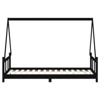 Kinderbedframe 90x190 cm massief grenenhout zwart - thumbnail