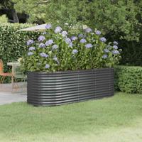 VidaXL Plantenbak 224x80x68 cm gepoedercoat staal antracietkleurig - thumbnail