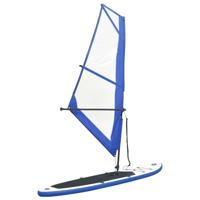 VidaXL Stand-up paddleboard opblaasbaar met zeilset blauw en wit - thumbnail