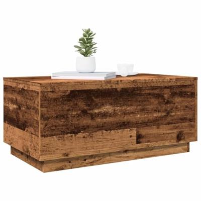 Salontafel met LED-verlichting 90x50x40 cm oud houtkleurig Salontafel met LED-verlichting 90x50x40 cm oud houtkleurig