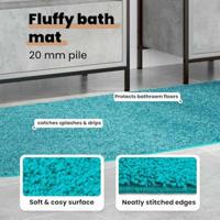VidaXL Antislip badmat turquoise 70 x 120 cm pp - thumbnail