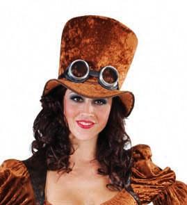 Hoge hoed Steampunk bruin
