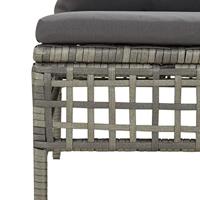 Tuinhoekbanken met kussens 2 st poly rattan grijs - thumbnail