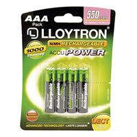 Lloytron B014 Rechargeable Accupower AAA Ni-MH Batteries 550mAh 4 Pack - thumbnail
