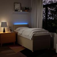 Boxspring met matras stof crèmekleurig 120x200 cm - thumbnail