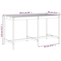 9-delige Barset massief grenenhout wit - thumbnail