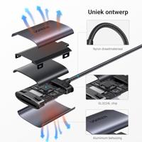 UGREEN 80888 USB-kabel USB 3.2 Gen1 USB-C stekker Zwart - thumbnail