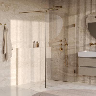 Brauer Void - Inloopdouche - Helder Glas - 130 x 200 cm - incl. Glascoating - PVD Goud Geborsteld