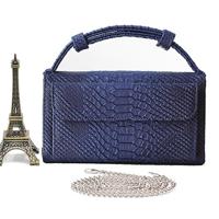 Echte lederen vrouwen hand tas vrouwelijke Modeketen Schoudertas Luxe designer Tote Messenger Bags (Lime blauw) - thumbnail