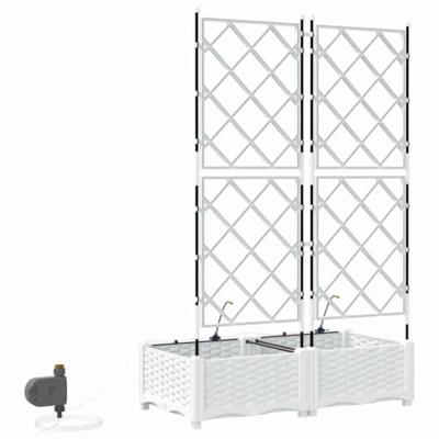 VidaXL Tuin bloempot 2 pcs wit staal