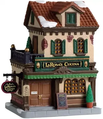 Lemax larosa's cucina verlicht kersthuisje Caddington Village 2019