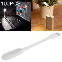 100 PCS draagbare mini USB 6 LED licht voor PC/laptops/Power Bank flexibele arm Eye-Protection Light (wit) - thumbnail