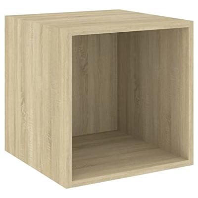 VidaXL Wandkasten 2 st 37x37x37 cm bewerkt hout sonoma eikenkleurig VidaXL Wandkasten 2 st 37x37x37 cm bewerkt hout sonoma eikenkleurig