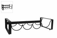 Wijnrek Erik zwart metaal 11x40x20cm - thumbnail