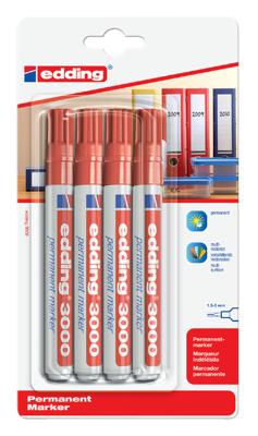 Viltstift edding 3000 rond 1.5-3mm rood