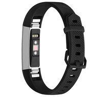 FitBit Alta HR siliconen bandje met gesp - Maat: Large - Zwart - thumbnail