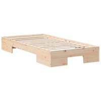 Bedframe met opslag Bruin 90 x 190 cm Massief grenenhout - thumbnail