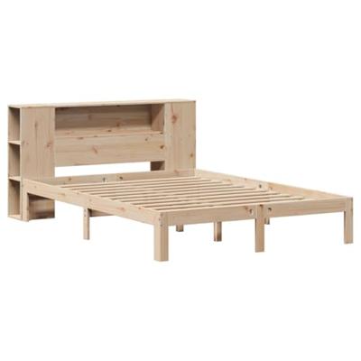 Bed met boekenkast zonder matras massief grenenhout 140x190 cm - thumbnail
