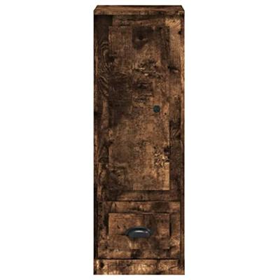 Hoge kast 36x35,5x103,5 cm bewerkt hout gerookt eikenkleurig