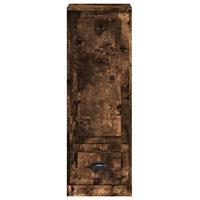 Hoge kast 36x35,5x103,5 cm bewerkt hout gerookt eikenkleurig - thumbnail