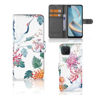 OPPO Reno4 Z | Telefoonhoesje | Met pasjeshouder | Bird Flowers