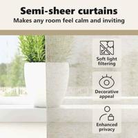 Voile Gordijn met gordijnen 2 pcs Crème 175 x 140 cm Polyester - thumbnail