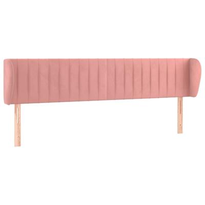 Hoofdbord met randen 183x23x78/88 cm fluweel roze