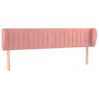 Hoofdbord met randen 183x23x78/88 cm fluweel roze - thumbnail