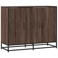 Dressoir 94x35x76 cm bewerkt hout bruin eikenkleur - thumbnail